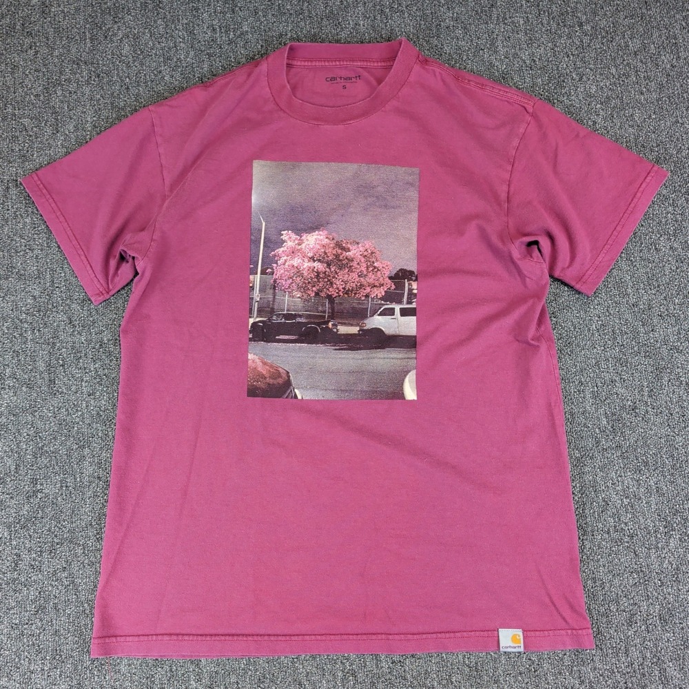 Carhartt WIP Matt Martin Blossom Graphic Tee Mens Small Faded Red Cotton Shirt